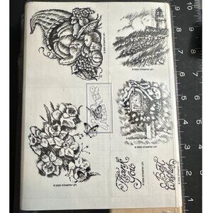 Stampin Up! Always On My Mind Rubber Stamp Set Seasonal Cornucopia Lighthouse